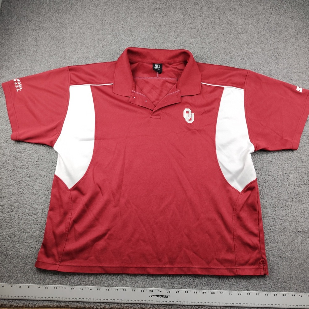 Oklahoma Sooners Polo Mens 2XL Red NCAA Football Starter EUC